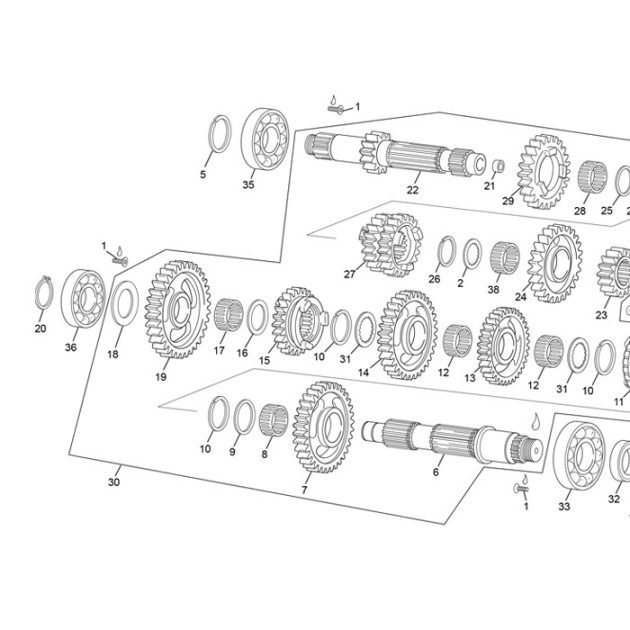 COMPLETE GEAR SET 250/300 SEF 0.5