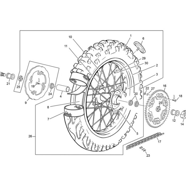 SPOKE REAR 4x200 END