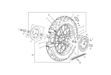 SPOKE REAR 4X208 SPROCKET SIDE