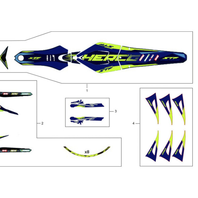 SET STICKERS ADH 125 CC (2) SHERCO 26 ST