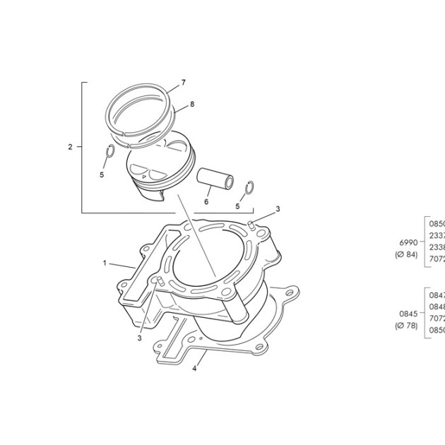 OIL RING PISTON 250 END SET