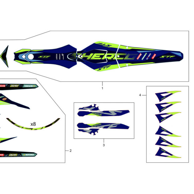 SET STICKERS ADH 250 CC (2) SHERCO 26 ST