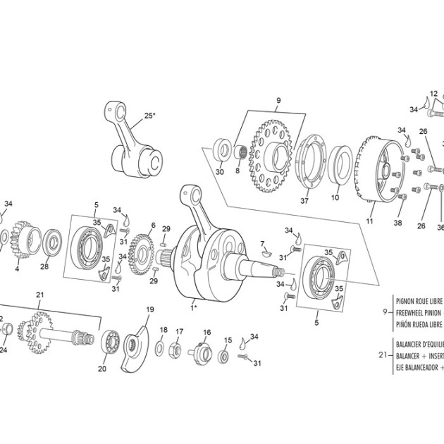 ECROU M14/100 DE MASSE D EQUILIBRAGE 250 END