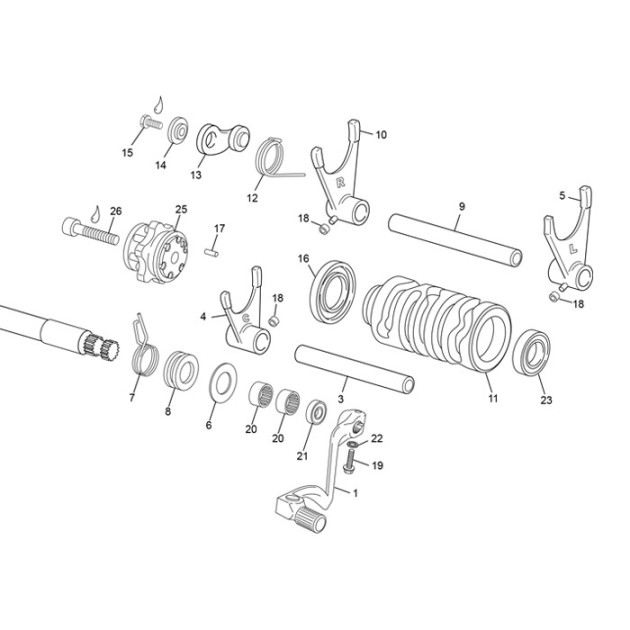 BALL BEARING 61905 GEAR SELECTOR DRUM 250 END