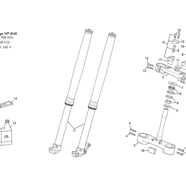 FRONT FORK COMPLETE SHERCO/OHLINS RACING
