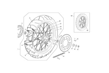 REAR WHEEL 50 END TITANE WITHOUT TYRE