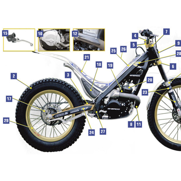 SWINGARM SHERCO STICKER (SET 2) R 09