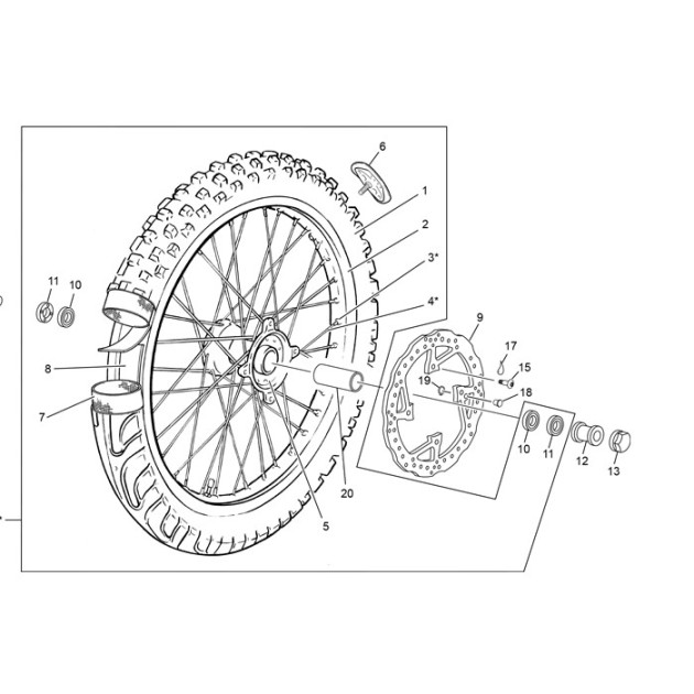 FRONT WEEL SPACER END 450 EVO