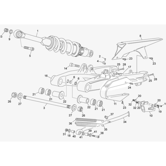 VIS INFERIEURE AMORTISSEUR TRIDE (M10x40 RECTIF)