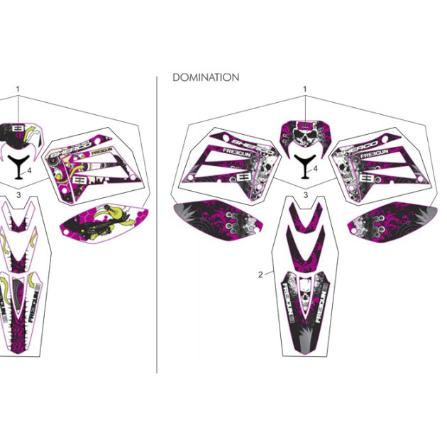 RADIATOR GUARD STICKER SET FREEGUN SKULL