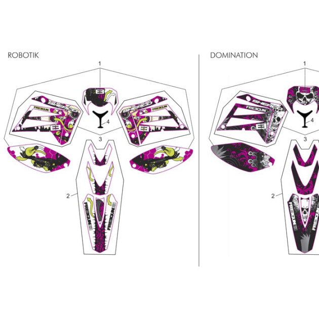 REAR AND FRONT MUDGUARD STICKER SET FREEGUN LAMP