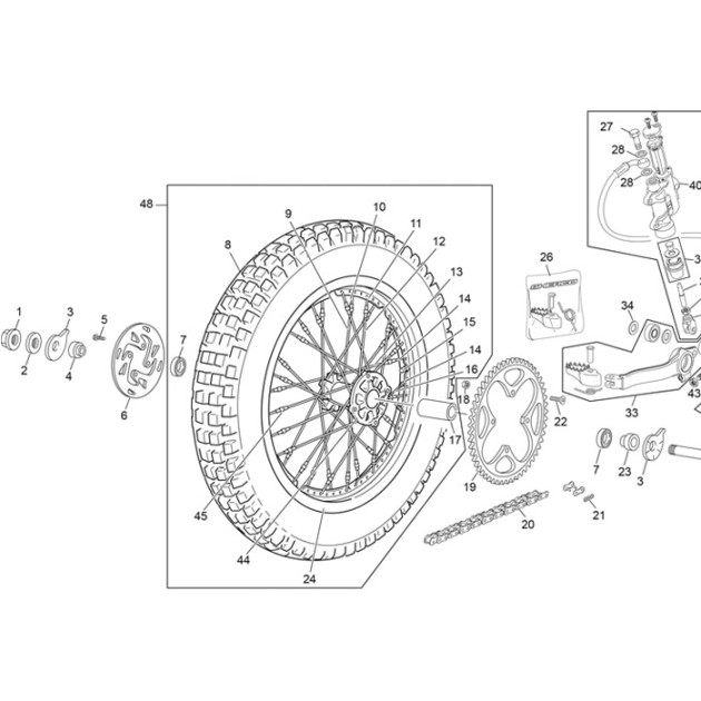 HALF SPOCKE 165X3.5 BLACK SIDE BRAKE