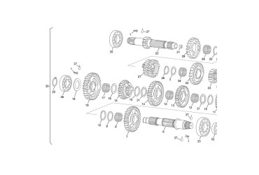 COMPLETE GEAR SET 250 END/MX EVO2