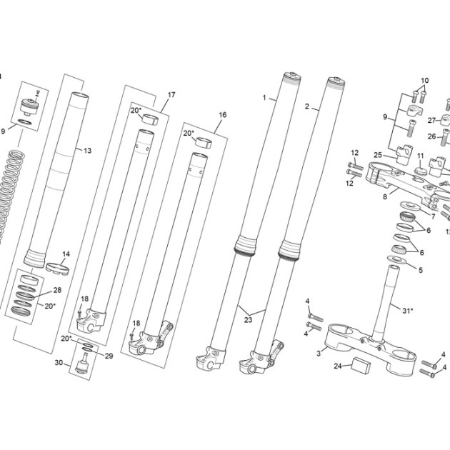 AXLE CLAMP R/S + TUBE CPL. END WP