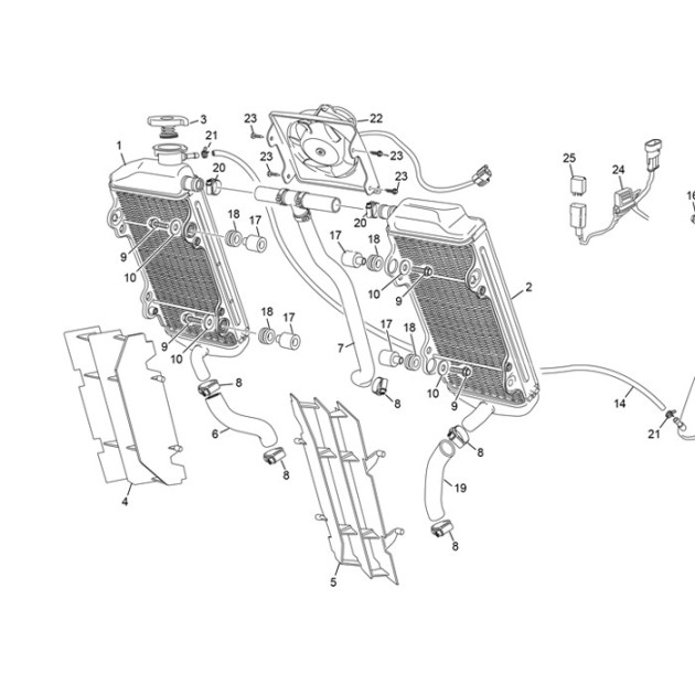 SPACER RADIATOR END 4T