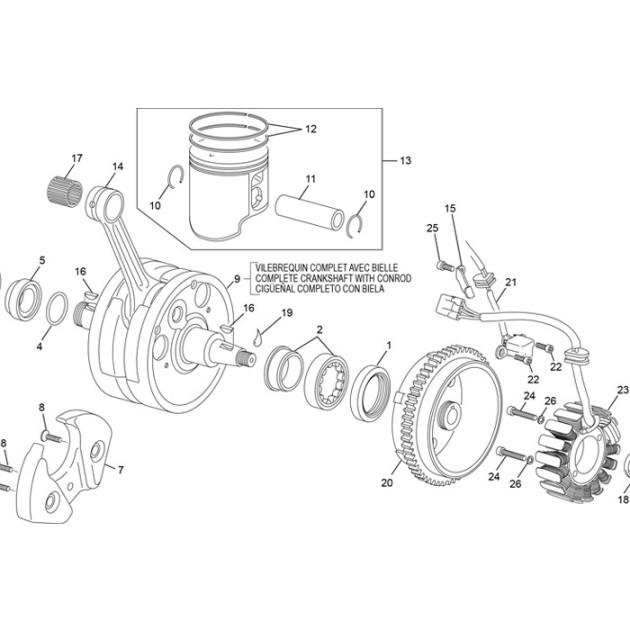 CRANKSHAFT ASSY 250 /300 2T END