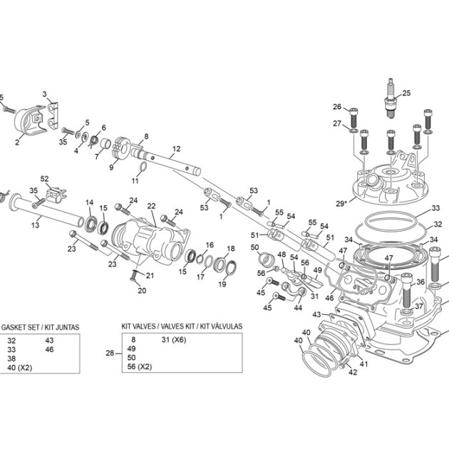 POWER VALVE SHAFT 250 2T END