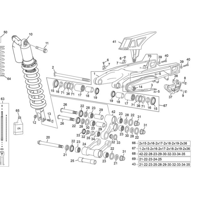 SWIINGARM BEARING KIT END 2023