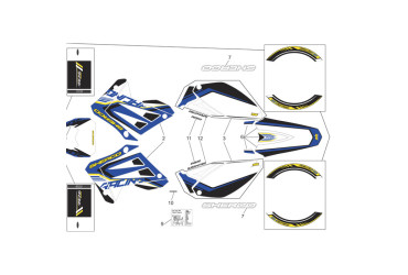 STICKER SIDE NUM 50 BLUE/WHITE SET