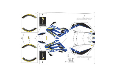 STICKER FRONT LIGHT 50 END SM BLUE/ WHITE