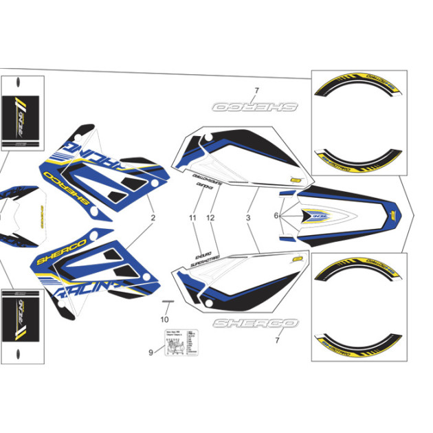 STICKER BACK MUDGUARD 50 BLUE/ WHITE