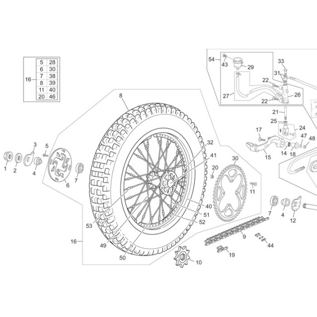 BACK WEEL  0.8 TR TITANIUM SHERCO