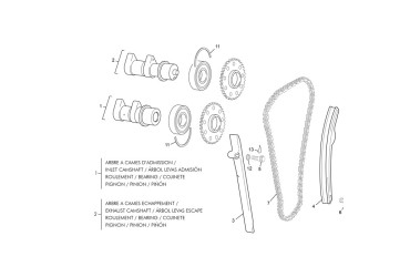 INTAKE CAMSHAFT SET 250 END 13 LC