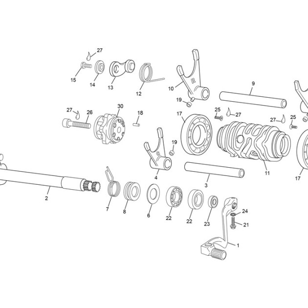 INDEX ASSEMBLY 250 END 4T EVO