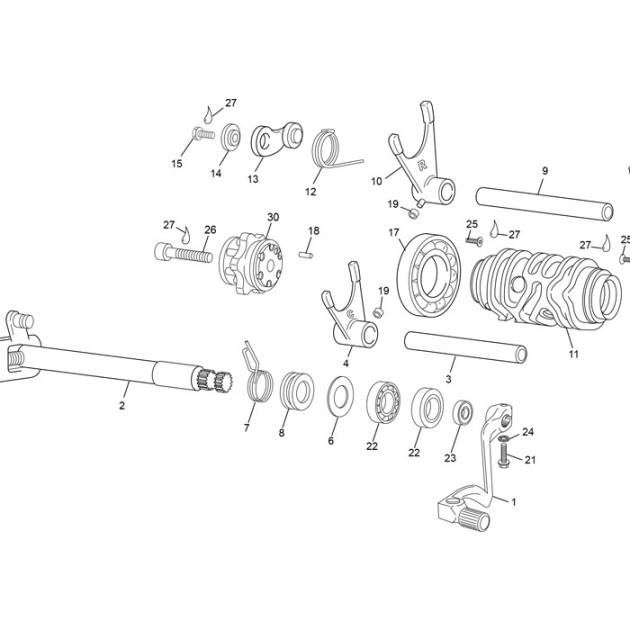 INDEX LEVER ASSY 250 END EVO