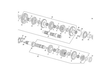 SECONDARY SHAFT  250 / 300 2T- 450 / 500 4T END
