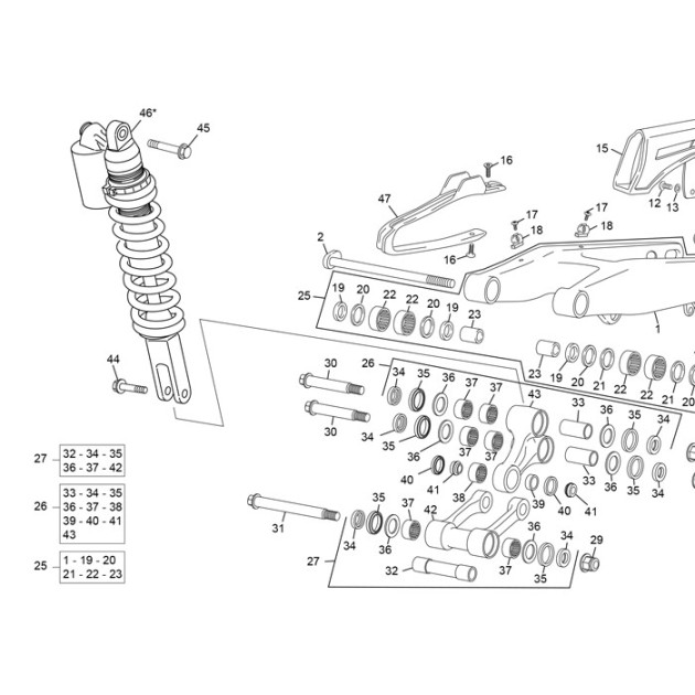 SHOCK ABSORBER MX 250/300 50 MM