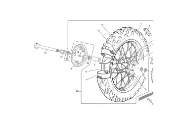 REAR WHEEL  SE/SEF EVO BLACK WITHOUT DISC