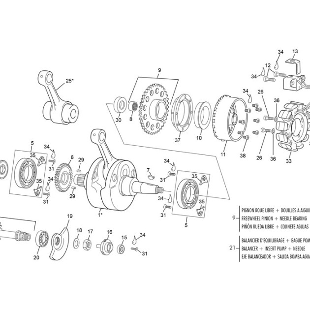 FREE WHEEL SPACER  250/300 SEF EVO