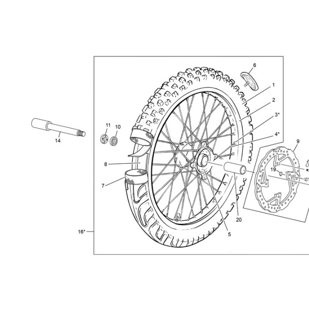FRONT WHEEL  END 450 BLUE WITHOUT DISC