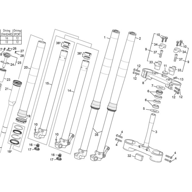 LEFT FORK LEG DOUBLE CARTRIDGE 250/300