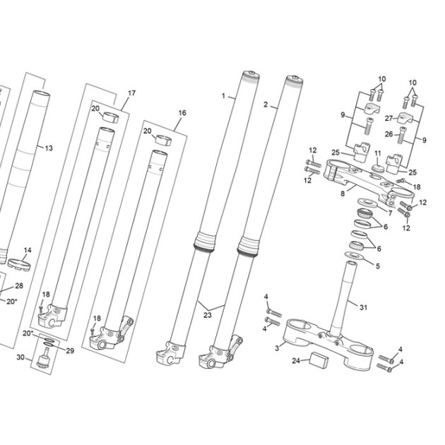 FRONT FORK COMPLETE SHERCO / WP 4.5 XPLOR WITH PA