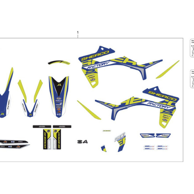 PRODUCTION 50CC FACTORY STICKER  KIT END 2017  SPARE PARTS