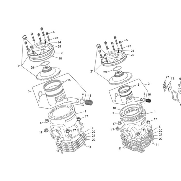 CYLINDER HEAD SET 2.5 TR BLUE OXIA
