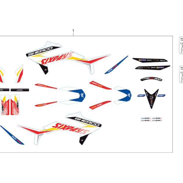 PRODUCTION 50CC SIX DAYS STICKER  KIT END 2017 BLISTER
