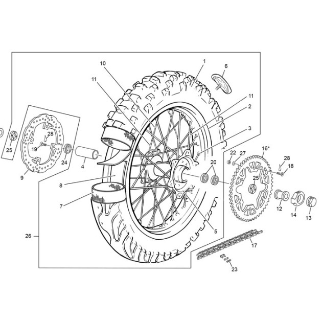 REAR SPROCKET 51 T END