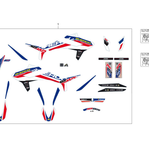 PRODUCTION 50CC SIX DAYS STICKER  KIT END 2018 PRODUCTION