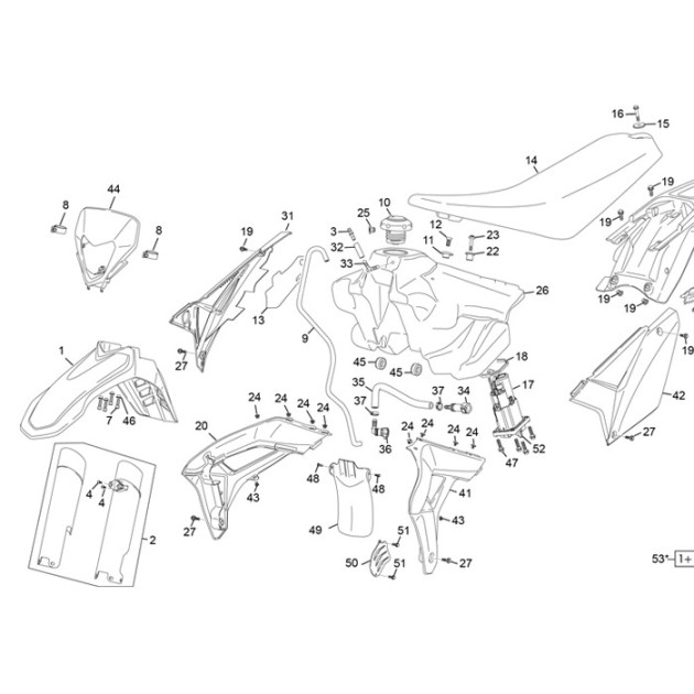 BLUE FRONT MUDGUARD  125 4T SM