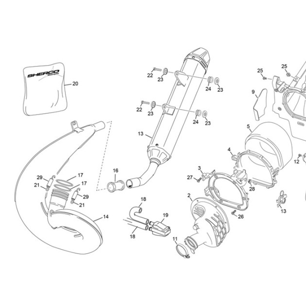EU 4 CATALYSED EXHAUST END 250/300 2T EVO