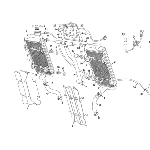 RIGHT RADIATOR 250/300 SE EVO