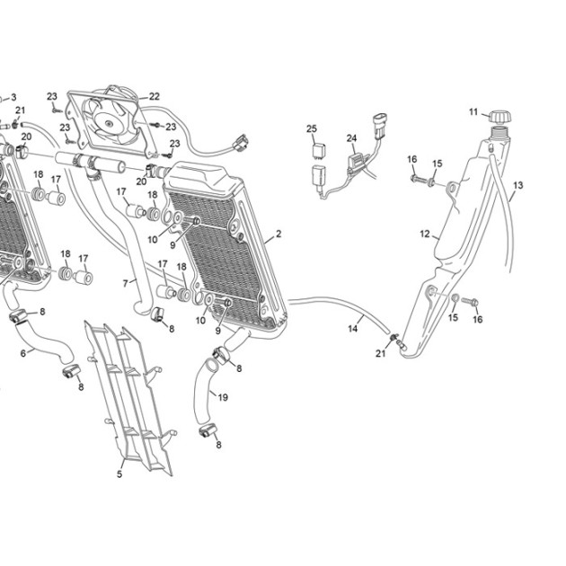 LEFT RADIATOR 250/300 SE EVO