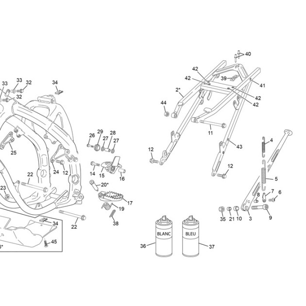 REAR SUB FRAME 250/300/450 SEF EVO