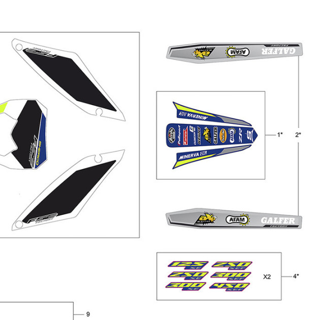 ARM FORK FACTORY STICKER  KIT END 2018