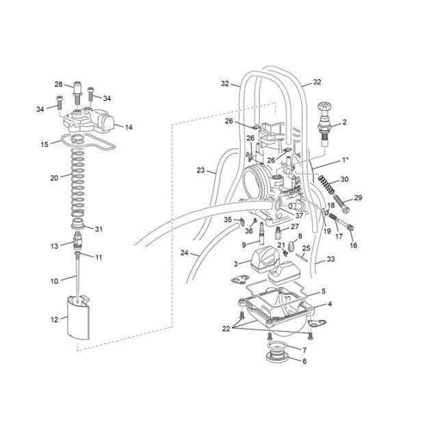 CARBURETOR  KEIHIN 125 / 250 / 300 2T END EVO