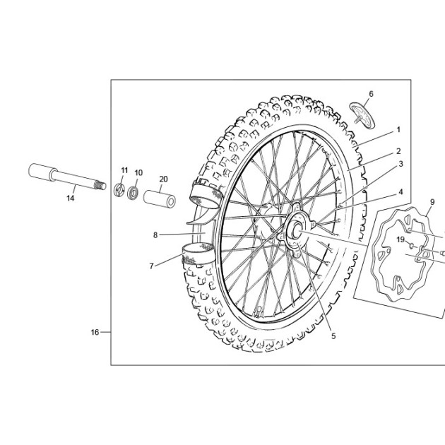 FRONT WHEEL  XP BLACK WITHOUT DISC MICHELIN FIM