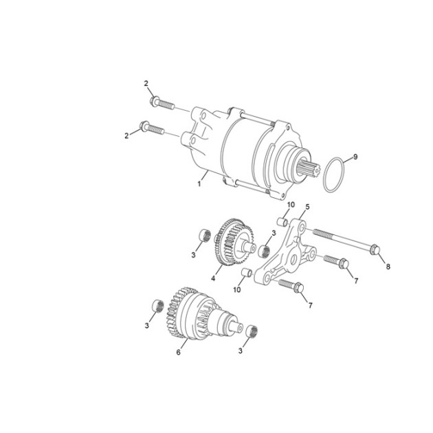 ASSY STARTER DRIVE END 250 2T END EVO